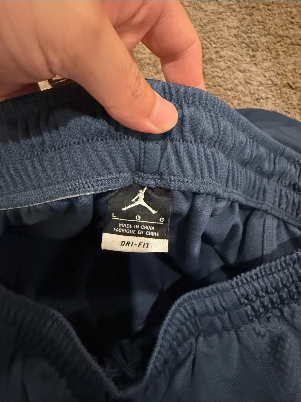 Jordan Navy Athletic Basketball Shorts with Neon Jumpman